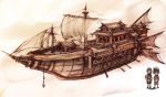  anchor kumoi_ichirin kurkoboltsi murasa_minamitsu oar palanquin_ship sail ship toramaru_shou touhou unzan 