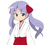  hiiragi_kagami japanese_clothes long_hair lucky_star miko nemuro_nao purple_hair twintails 