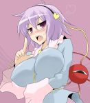  blush breasts heart komeiji_satori large_breasts oro_(zetsubou_girl) purple_hair tongue touhou 