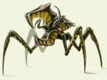  80s alien arachnid_(starship_troopers) bug carapace compound_eyes insect jigoku_shouji monster oldschool science_fiction simple_background solo starship_troopers warrior_bug 