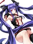  breasts cleavage cross long_hair original red_eyes single_thighhigh smile solo thigh-highs thighhighs twintails very_long_hair zenn 