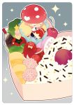  cake cherry closed_eyes food fruit in_food minigirl mushroom original puti_devil rice solo sparkle 