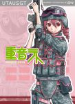  cover drill_hair goggles gun helmet kasane_teto military military_uniform pink_hair red_eyes solo sukua twintails uniform utau weapon 
