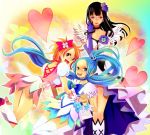  blue_hair cosplay cure_blossom cure_blossom_(cosplay) cure_marine cure_marine_(cosplay) cure_moonlight cure_moonlight_(cosplay) heart heartcatch_precure! himerinco long_hair magical_girl nami nefertari_vivi nico_robin one_piece orange_hair precure short_hair thighhighs 