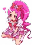  92 92kuni92 cure_blossom hanasaki_tsubomi heartcatch_precure! long_hair magical_girl pink_eyes pink_hair ponytail precure solo 