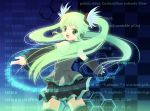  hatsune_miku long_hair open_mouth solo thigh-highs twintails vocaloid 