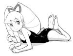 heriyama long_hair lowres on_stomach one-piece_swimsuit rockman ryuusei_no_rockman shirogane_luna smile solo swimsuit wet