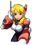  alia blonde_hair blue_eyes breasts long_hair official_art rockman rockman_x solo yoshikawa_tatsuya 