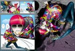  candy comic headphones highres hiroyuki_takahashi hoodie lollipop original pink_hair sunglasses 