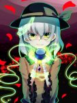  carbonate green_eyes green_hair hat highres komeiji_koishi short_hair solo third_eye touhou 