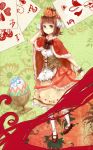  brown_hair card cards crown dress egg floating_card green_eyes idolmaster ryuuguu_umiushi short_hair 