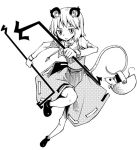  basket crystal dowsing_rod dowsing_rods jewelry kannazuki_hato monochrome mouse mouse_ears mouse_tail nazrin pendant short_hair simple_background solo tail touhou 