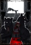  bad_id glowing glowing_eyes grimm's_fairy_tales hair_over_one_eye ice_(artist) little_red_riding_hood little_red_riding_hood_(grimm) red_eyes teeth wolf 