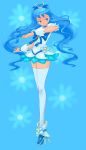  blue blue_eyes boots cure_marine heart heartcatch_precure! highres kurumi_erika legs long_hair magical_girl okera precure skirt solo thigh-highs thighhighs very_long_hair white_legwear white_thighhighs 