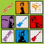  akiyama_mio album_cover cover don&#039;t_say_lazy drum guitar hirasawa_susumu hirasawa_yui instrument k-on! kotobuki_tsumugi parody poyo silhouette synthesizer tainaka_ritsu 