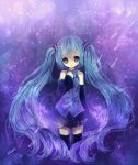  aqua_hair detached_sleeves hand_on_chest hand_on_own_chest hatsune_miku inaresi long_hair necktie no_nose purple skirt solo thigh-highs thighhighs twintails very_long_hair vocaloid 