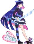  dress hair_bow kneepits legs long_hair multicolored_hair panty_&amp;_stocking_with_garterbelt stocking_(character) stocking_(psg) thighhighs two-tone_hair very_long_hair 