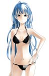 aiumi_karia bikini blue_eyes blue_hair long_hair swimsuit 