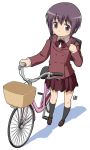  bad_id bag bamboo_blade bicycle highres kawazoe_tamaki nagian purple_hair walking 