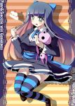  multicolored_hair panty_&amp;_stocking_with_garterbelt stocking_(character) stocking_(psg) striped striped_legwear striped_thighhighs tekehiro thigh-highs thighhighs two-tone_hair 