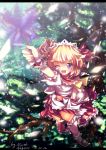  abyss_of_parliament blue_eyes fang hair_ribbon highres north_abyssor pinwheel ribbon short_hair solo sunny_milk touhou twintails wings wink wrist_cuffs 