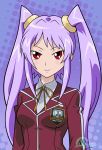  blush fujiwara_yukino long_hair purple_hair red_eyes school_uniform twintails vector_trace wslasher yuu-gi-ou yuu-gi-ou_5d&#039;s yuu-gi-ou_gx yuu-gi-ou_tag_force 