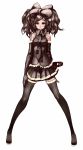  black_hair bow character_request detached detached_sleeves hair_bow highres kansou_samehada kei_t_sr legs necktie skirt sleeves solo thigh-highs thighhighs vocaloid 