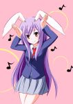  blazer bunny_ears caramelldansen long_hair musical_note necktie purple_eyes purple_hair rabbit_ears reisen_udongein_inaba skirt touhou very_long_hair violet_eyes 