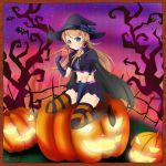  brown_hair candy halloween hat jack-o'-lantern jack-o-lantern kousaka_kirino lollipop long_hair ok-ray ore_no_imouto_ga_konna_ni_kawaii_wake_ga_nai pumpkin striped striped_legwear striped_thighhighs thigh-highs thighhighs witch_hat 