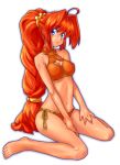  bikini blue_eyes braid feet long_hair nekoneji orange_hair original solo swimsuit 