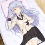  blue_hair blush closed_eyes kanna_asuke long_hair school_uniform sleeping tachibana_kanade 