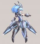 blue_hair cosmic_break gloves lily_rain looking_back mecha_musume power_armor romikawa 