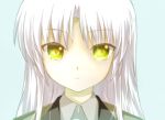  angel_beats! close-up dogaari long_hair portrait ran'you_ritsu school_uniform solo tachibana_kanade white_hair yellow_eyes 