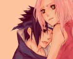  black_hair green_eyes haruno_sakura naruto pink_hair uchiha_sasuke 