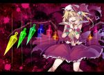  blood crazy flandre_scarlet flower hat hat_ribbon letterboxed rby_(artist) red_eyes red_rose ribbon rose shikihara_mitabi side_ponytail solo torn_clothes touhou wallpaper wings 