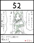  braid china_dress chinese_clothes hat hong_meiling long_hair lowres monochrome solo touhou translated uni_mate 