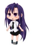  1girl blush goshiki_agiri kill_me_baby long_hair purple_hair school_uniform shishinon skirt solo violet_eyes white_background 