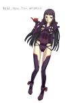 ar_tonelico_ii black_hair boots deras gust jakuri legs long_hair purple_eyes simple_background solo thigh_boots thighhighs 