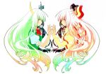  ex-keine fujiwara_no_mokou hands_together hohho kamishirasawa_keine multiple_girls symmetry touhou 