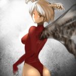  ass bad_id final_fantasy final_fantasy_tactics head_wings highleg highleg_leotard izakaya leotard looking_back short_hair thong_leotard ultima_(fft) white_hair wings 