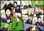 ball beard black_hair blonde_hair edward_newgate freckles glasses gloves hat kaku_(one_piece) kohza male marco monkey_d_luffy mustache necktie one_piece paulie piyoko-piyopiyo portgas_d_ace roronoa_zoro sanji_(one_piece) scar short_hair soccer soccer_ball soccer_uniform socks thatch tony_tony_chopper trafalgar_law