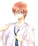  angel_beats! bespectacled brown_eyes brown_hair glasses male necktie otonashi_(angel_beats!) school_uniform short_hair undressing yume_yuki 