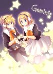  blue_eyes brother_and_sister earmuffs gemini_(vocaloid) kagamine_len kagamine_rin project_diva project_diva_2nd ryou_(fallxalice) short_hair siblings star twins vocaloid 