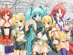  earmuffs hatsune_miku headphones kaai_yuki kagamine_rin lily_(vocaloid) meiko miki_(vocaloid) vocaloid 