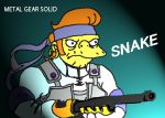  aodemi earrings gun jewelry orange_hair parody solid_snake the_simpsons weapon 