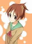  brown_hair hirasawa_ui k-on! mottokou ponytail school_uniform serafuku short_hair sweater 