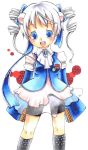  animal_ears bad_id blue_eyes blue_ribbon flower hamtaro highres long_sleeves mouse_ears personification red_rose ribbon_(hamtaro) rose solo white_hair 