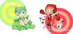  chibi circle couple gachapin green hello_kitty hirake!_ponkikki mui necktie nekomura_iroha red ryuto ryuuto_(vocaloid) vocaloid 