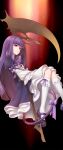  cat_tail dress frederica_bernkastel long_hair purple_eyes ribbon scythe tail umineko_no_naku_koro_ni violet_eyes yeruen 