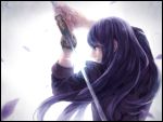  1boy katana long_hair purple_hair shion_(ajisionn) solo sword tales_of_(series) tales_of_vesperia weapon yuri_lowell 